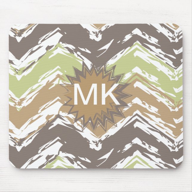 Melon Brandy Scribble ZigZag Pattern Mouse Mat (Front)