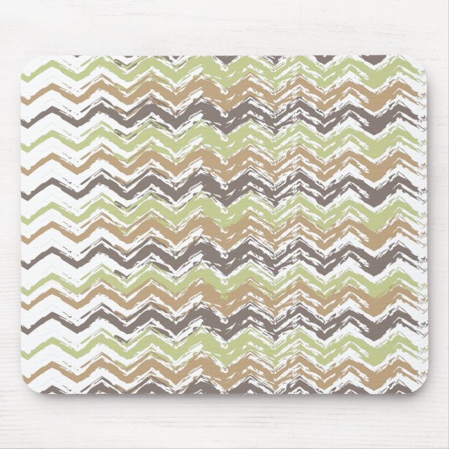 Melon Brandy Scribble ZigZag Pattern Mouse Mat (Front)