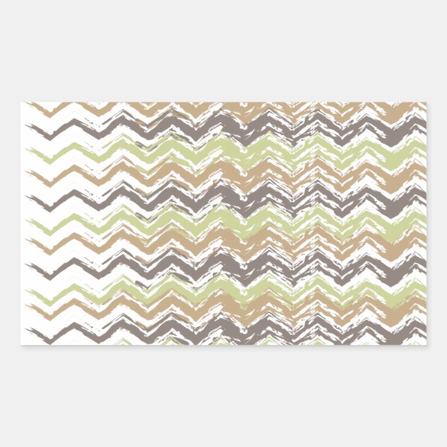 Melon Brandy Scribble ZigZag Pattern Rectangular Sticker (Front)