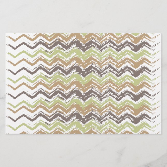 Melon Brandy Scribble ZigZag Pattern Stationery (Front)