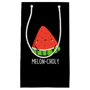 Melon-choly Funny Sad Watermelon Pun Dark BG Small Gift Bag
