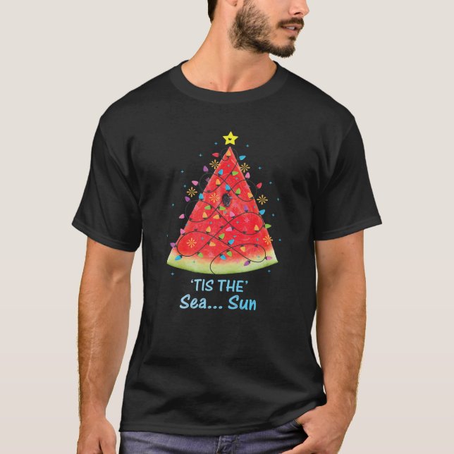 Melon Christmas in July T Shirt Tis The Sea Sun Su (Front)