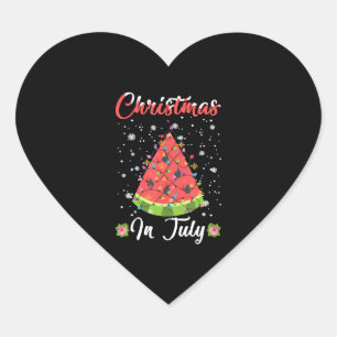 Melon Christmas Tree Summer Christmas In July Heart Sticker