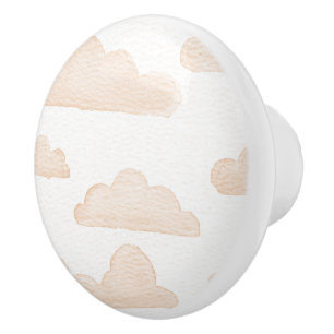 Melon Dreamtime Watercolor Clouds Ceramic Pull