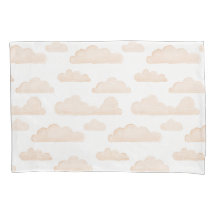 Melon Dreamtime Watercolor Clouds Pillowcase
