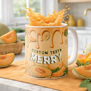 Melon Fruit Drip Art Vintage Garden Party Favour Coffee Mug
