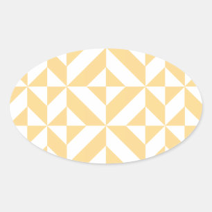 Melon Geometric Art Deco Oval Sticker