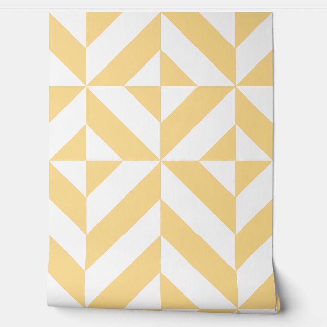 Melon Geometric Art Deco Wallpaper (Unrolling)