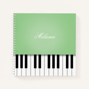 Melon Green Piano Music Keyboard Personalised Notebook