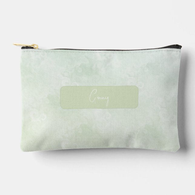 Melon Green Smoky Swirl Pattern Accessory Pouch (Front)