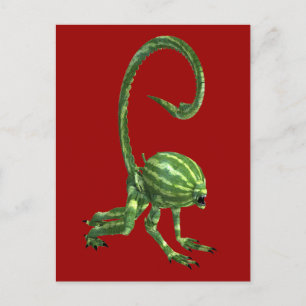 Melon Head Creature Postcard