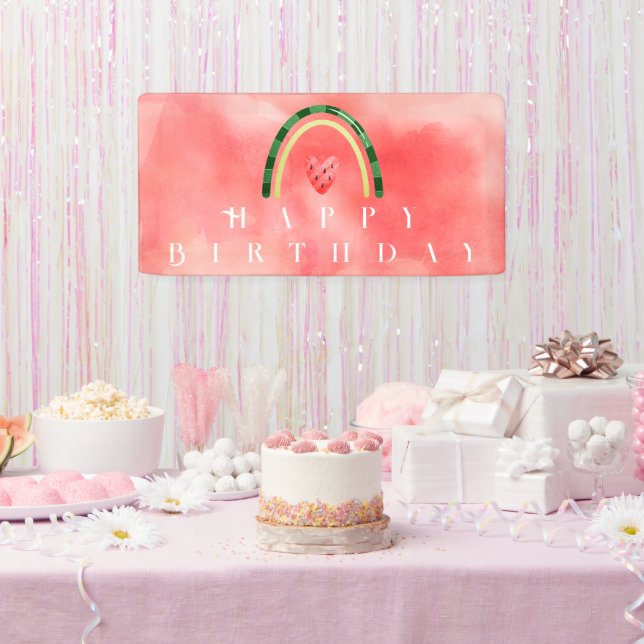 Melon Heart Watermelon Birthday Banner (Party)