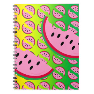 Melon Mania Fun Rainbow Watermelon Pattern  Notebook