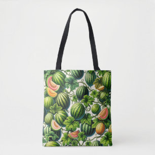 Melon Medley: A Vibrant Vineyard Patchwork Tote Bag