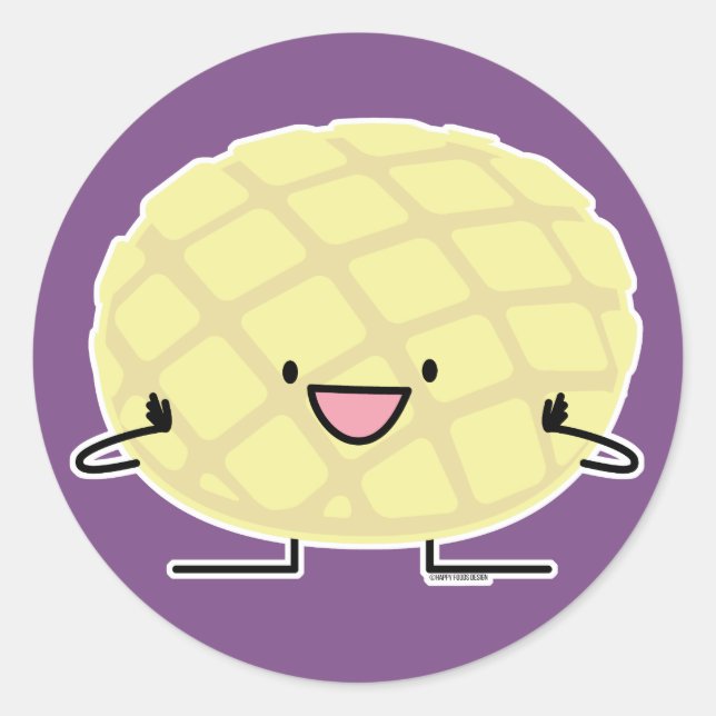 Melon Pan Japanese concha sweet bread patisserie Classic Round Sticker (Front)
