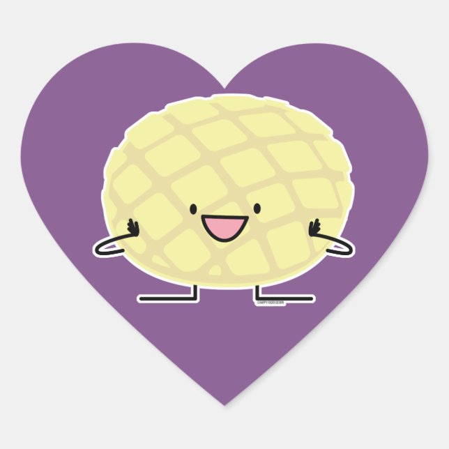 Melon Pan Japanese concha sweet bread patisserie Heart Sticker (Front)