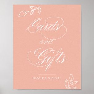 Melon Pink Botanical Cards & Gifts Wedding Sign