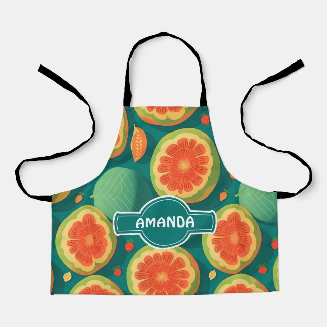 Melon Rainbow Colourful Personalised Pattern Apron (Front)