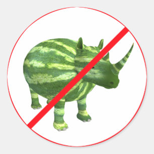 Melon Rhinos Forbidden! Classic Round Sticker