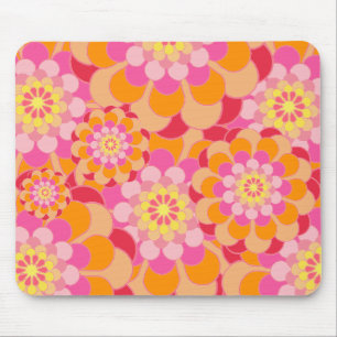 Melon Shades Floral Background Mouse Mat