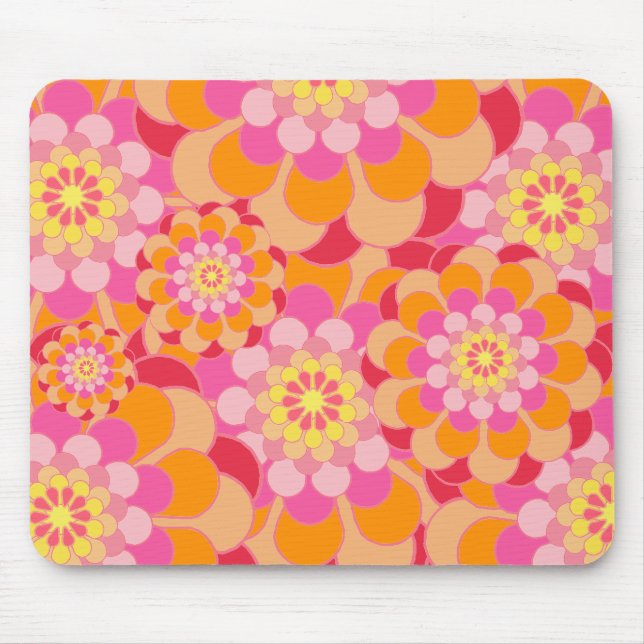 Melon Shades Floral Background Mouse Mat (Front)