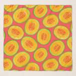 Melon slices watercolor pattern scarf<br><div class="desc">Watercolor pattern design with melon slices on red background</div>