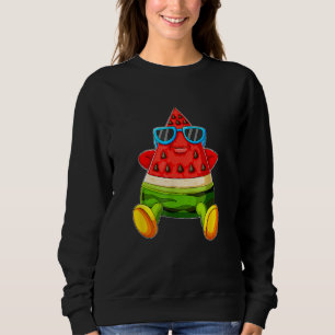 Melon Summer Fruit Sunglasses On Watermelon Sweatshirt
