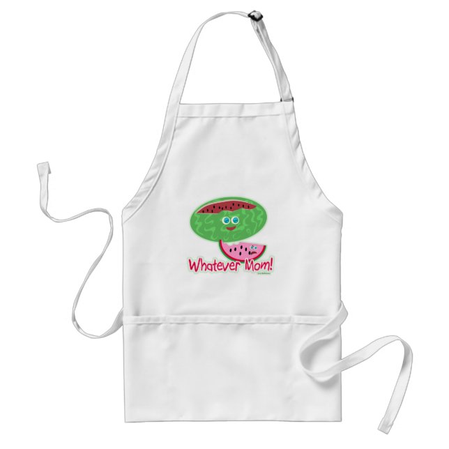 Melon Whatever Mum Funny Cartoon Slogan Standard Apron (Front)