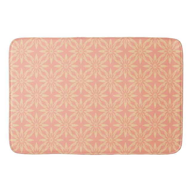 Melon Yellow Flower Seamless Pattern Bath Mat (Front)
