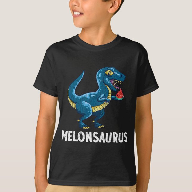 Melonsaurus Funny Watermelon Summer Fruit Graphic T-Shirt (Front)