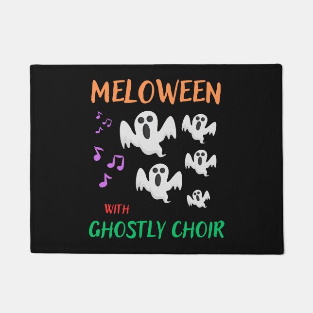 Meloween with ghostly choir. Melody and Halloween. Doormat (Front)