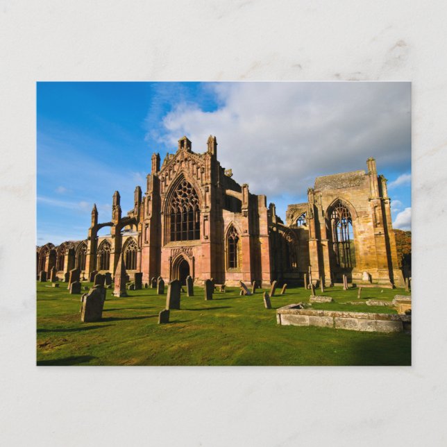 Melrose Abbey, Scotland Postcard (Front)