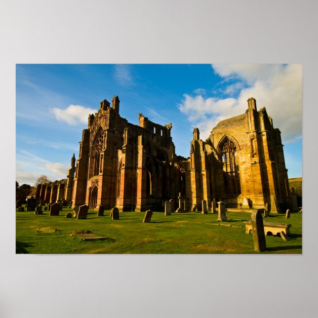Melrose Abbey, Scotland Poster (Front)