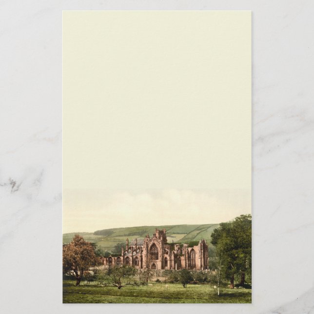 Melrose Abbey, Scottish Borders, Scotland Stationery (Front)