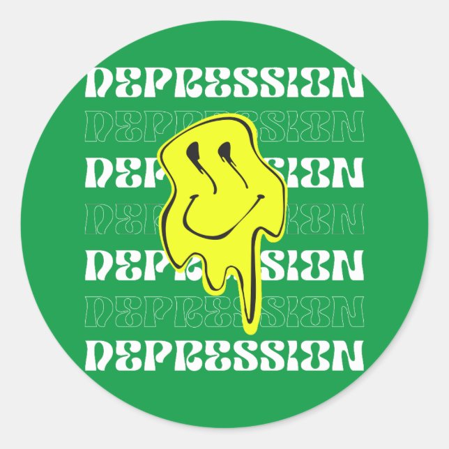 MELT_ Depression Green sticker  (Front)