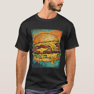 Meltdown Cheese Burger Illustration T-Shirt