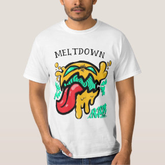 Meltdown Dripping Face Graphic T-Shirt Vintage .