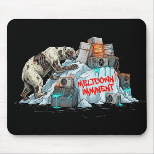 Meltdown Imminent – Climate Collapse Polar Bear Mouse Mat