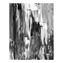 'Melted' Black and White Abstract Art Poster Print