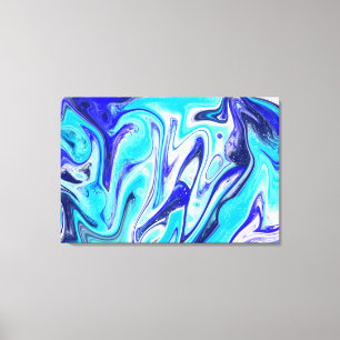 Melted Blue   Marble Fluid Art Canvas Print