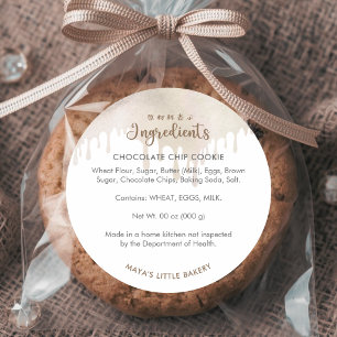 Melted Chocolate Bakery Ingredient Classic Round Sticker