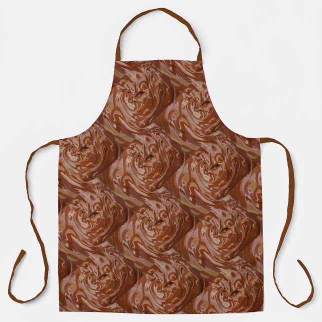 Melted chocolate cocoa fudge swirl dessert apron (Front)