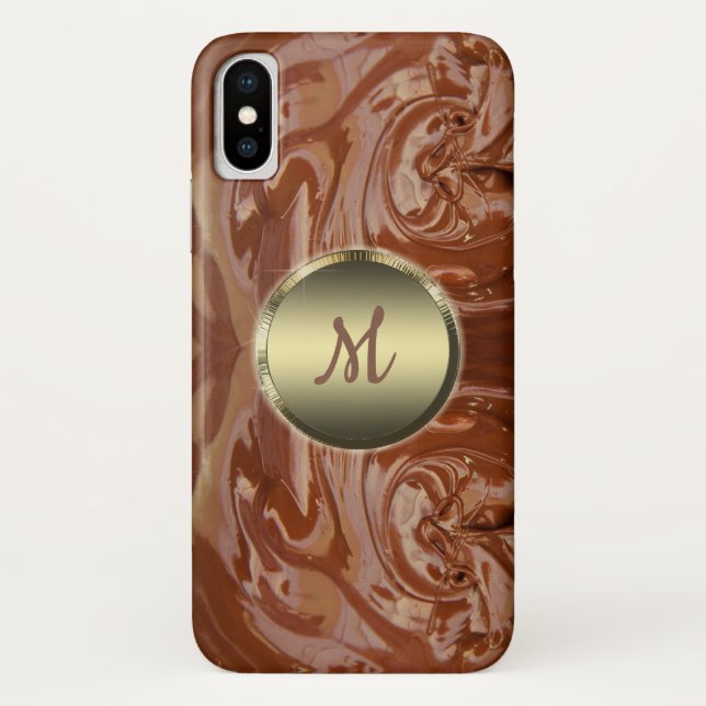Melted chocolate cocoa fudge swirl dessert brown Case-Mate iPhone case (Back)