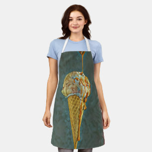 Melted chocolate ice cream cone apron