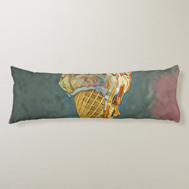 Melted chocolate ice cream cone body cushion (Front)