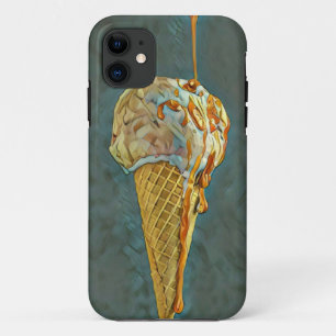 Melted chocolate ice cream cone iPhone 11 case
