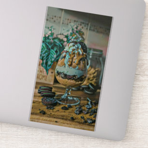 Melted chocolate ice cream shop scoop