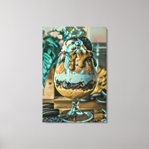 Melted chocolate ice cream shop scoop canvas print