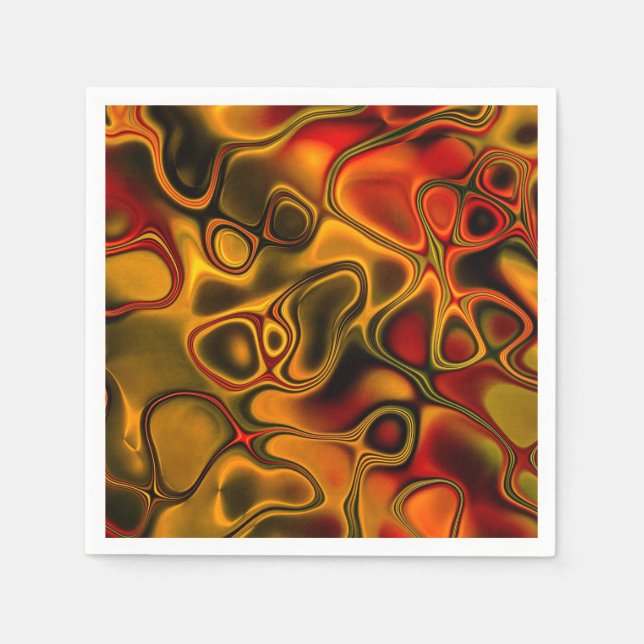 Melted Chocolate Paper Cocktail Napkin (Front)