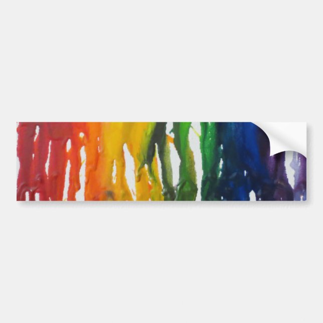 Melted Crayon Bumper Sticker (Front)